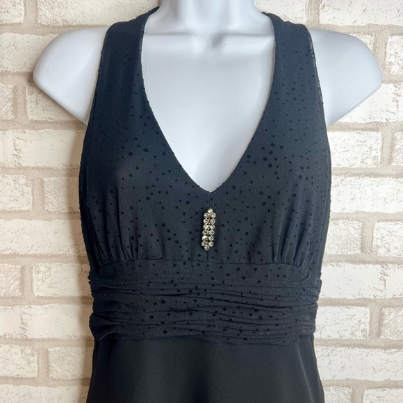 Evan-Picone Black Halter Homecoming Style Midi Dress Sz6 - Picture 2 of 15